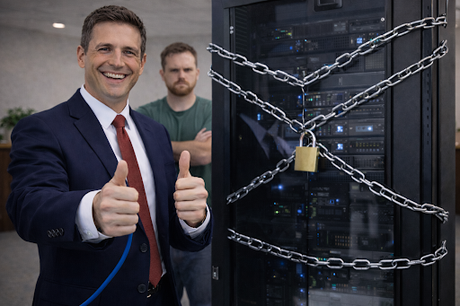 Physical server security with chains
